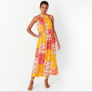 NWT Ann Taylor Sleeveless Patchwork Cocktail Floral Maxi Dress M
